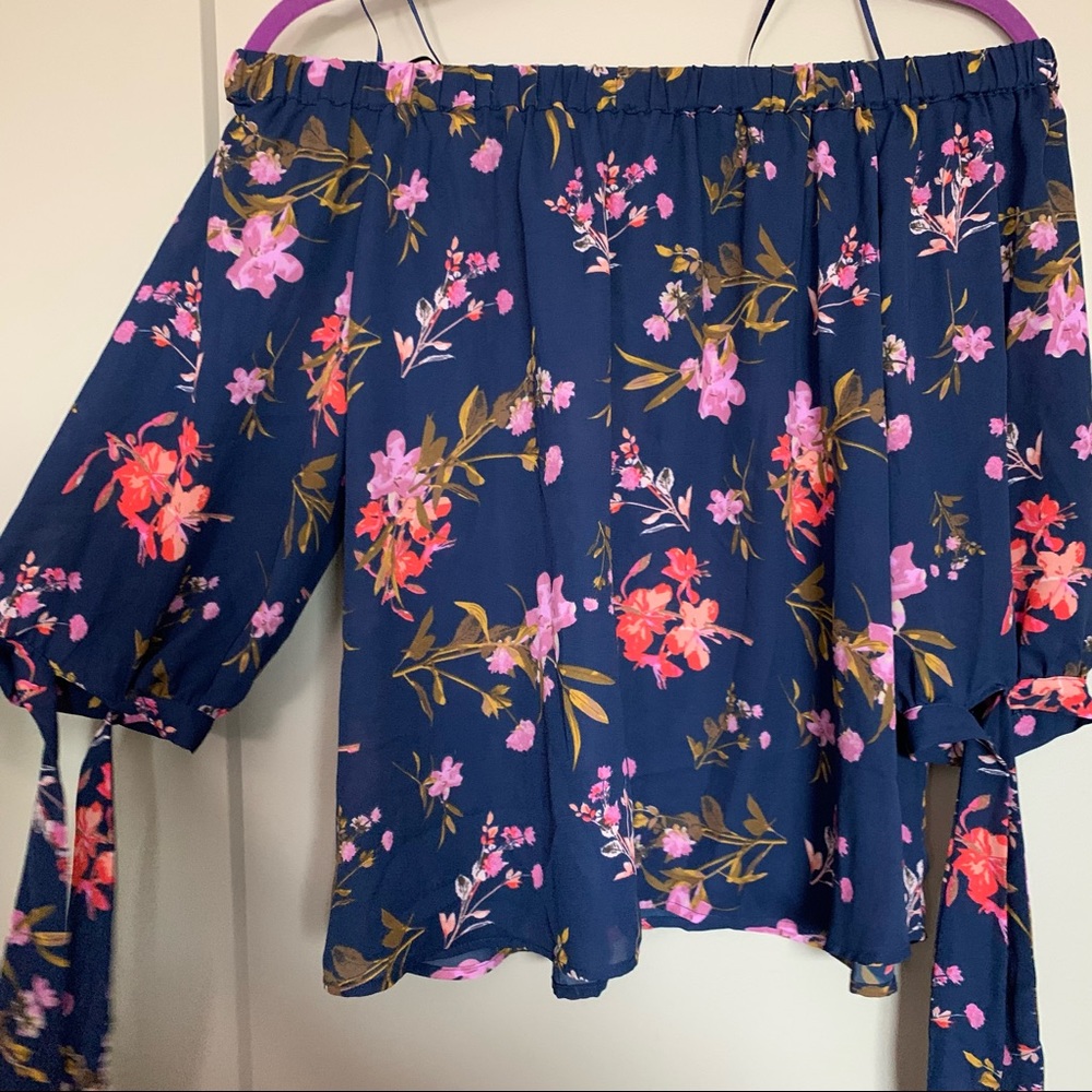 Off the Shoulder Flower Top